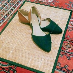 D'orsay style black/cognac flats